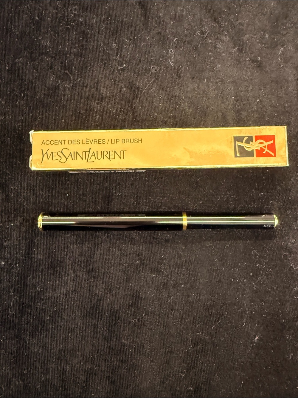 Yves Saint Laurent Black and Gold Retractable Lip Brush